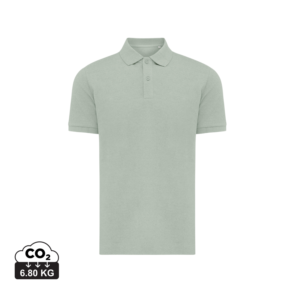 Polo publicitaire unisexe en coton recyclé 220g Iqoniq Yosemite Iceberg green